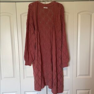Chic Soul Dusty Rose Knit Cardigan